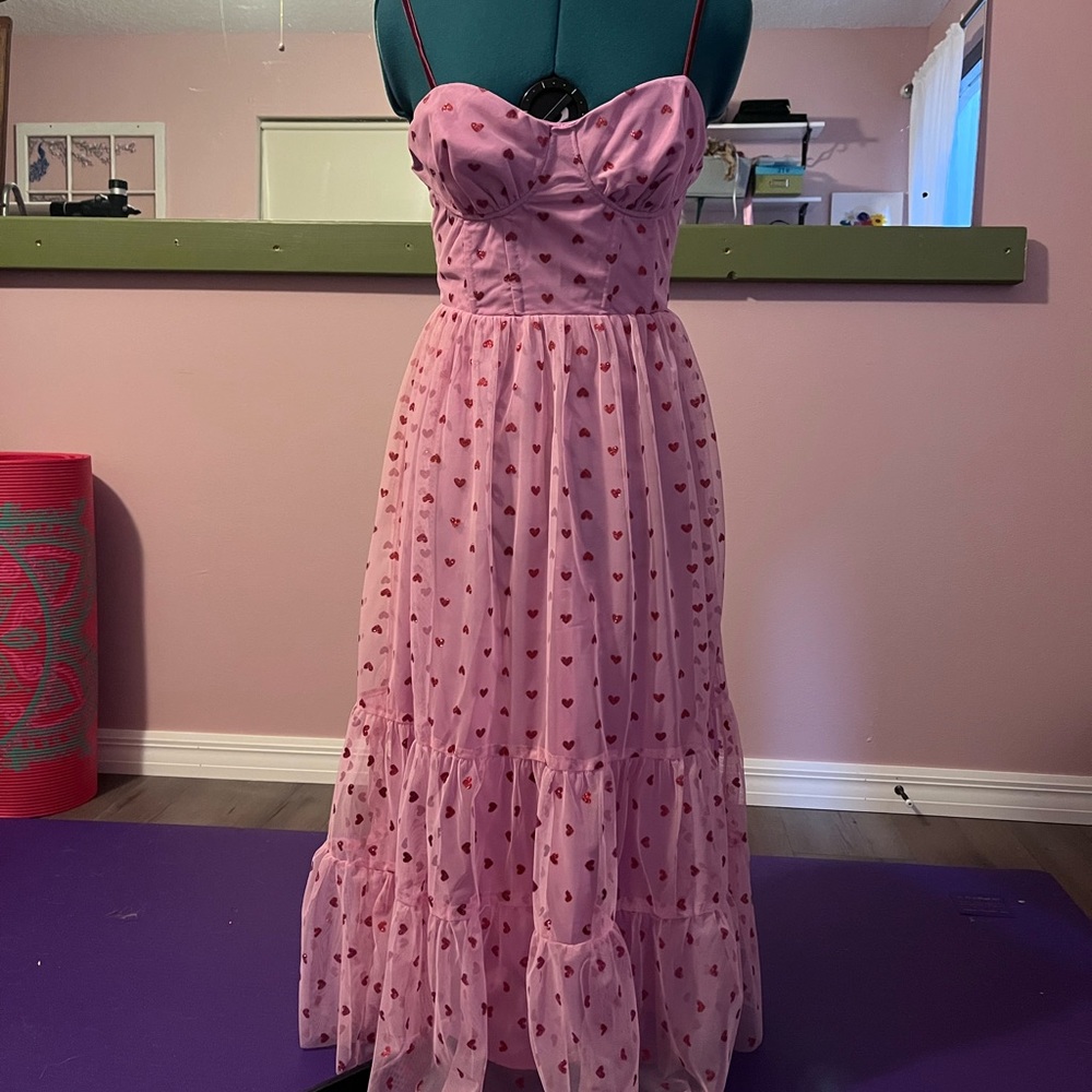 NWT Betsey Johnson Pink Heart Dress - Picture 2 of 12